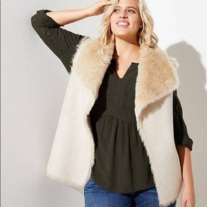 LOFT Plus Faux Elk Fur and Faux Suede Vest